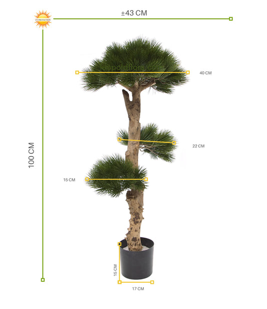 Kunst bonsai Pinus voor buiten 110 cm UV 