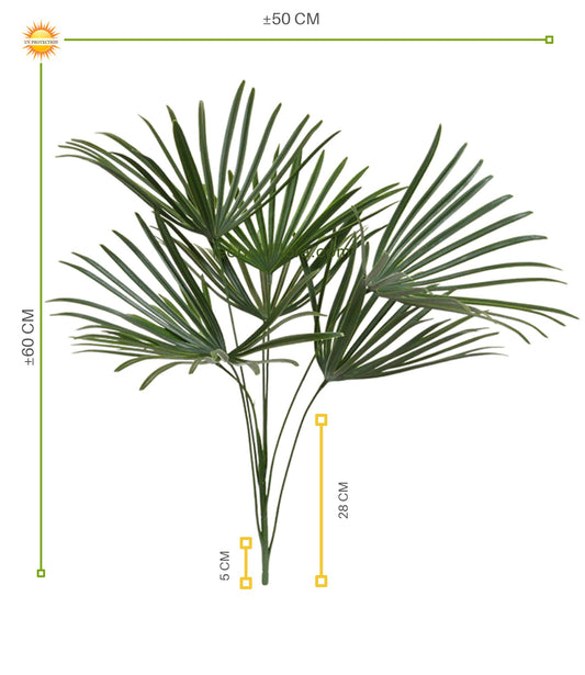 Kunst Raphis Palm voor buiten, 60 cm UV 