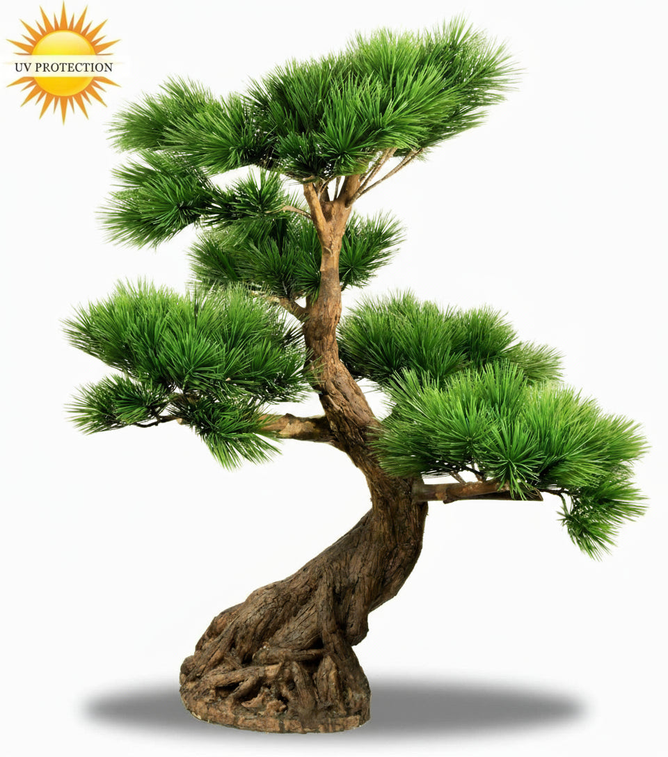 Kunst Bonsai Pinus boom 80 cm met 5 lagen UV-beschermd 
