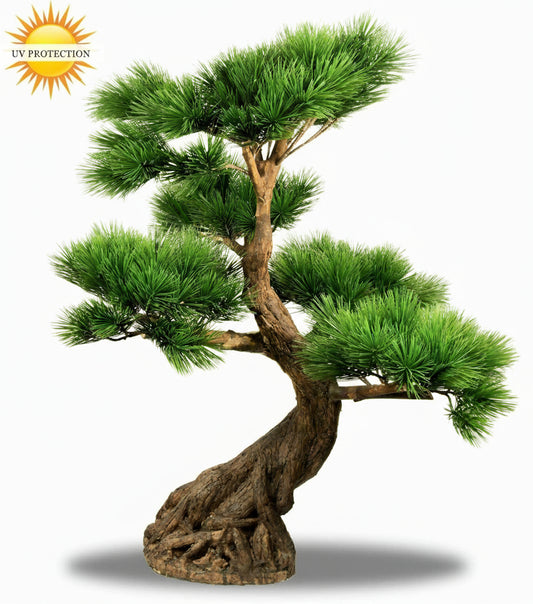 Kunst Bonsai Pinus boom 80 cm met 5 lagen UV-beschermd 