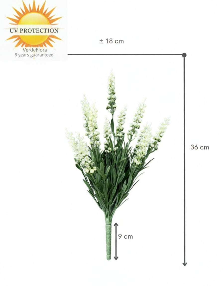 Kunstlavendelboeket 30 cm UV-bestendig crèmewit