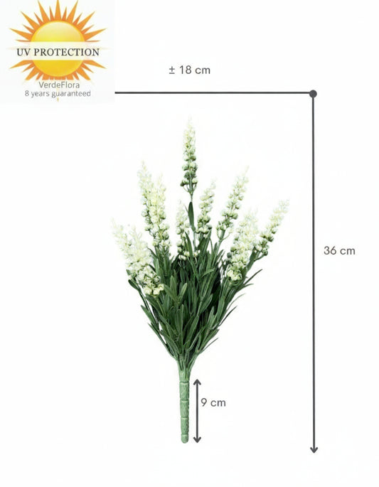 Kunst lavendelboeket 30cm UV crème wit 