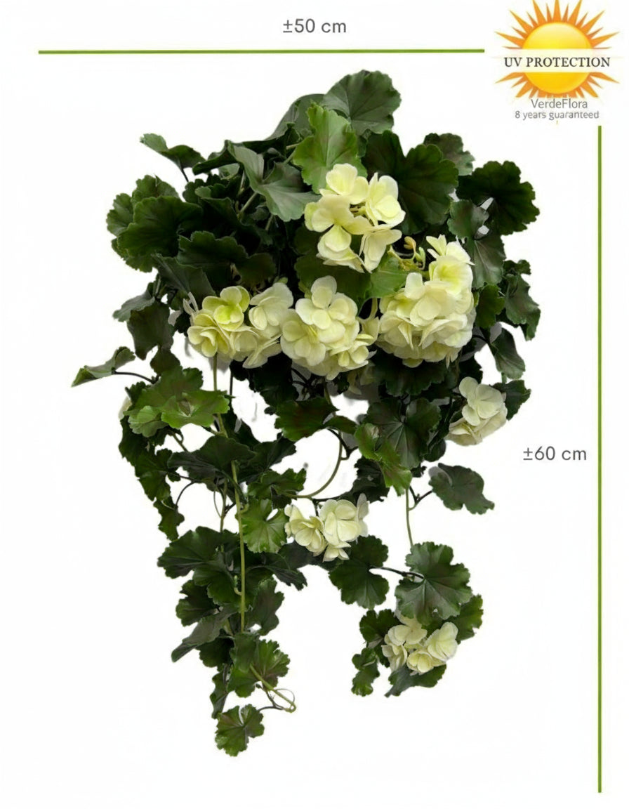 Kunst hanggeranium 65cm UV wit 