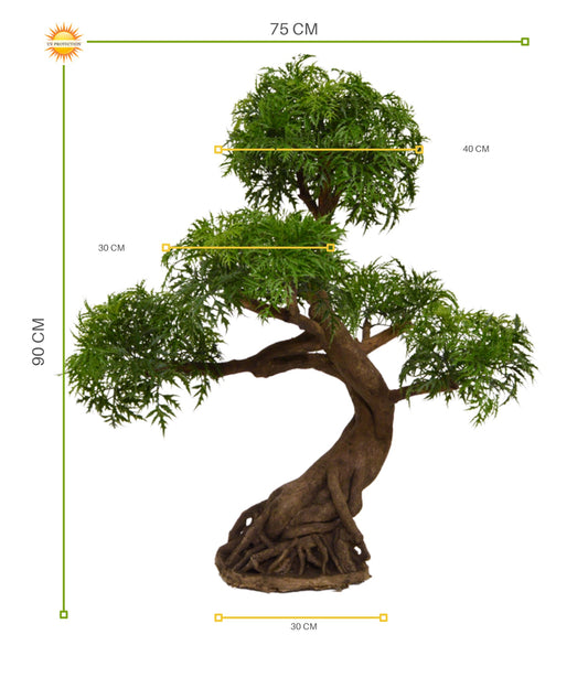 Kunst Bonsai Ming Aralia voor buiten 90 cm met UV-bescherming 
