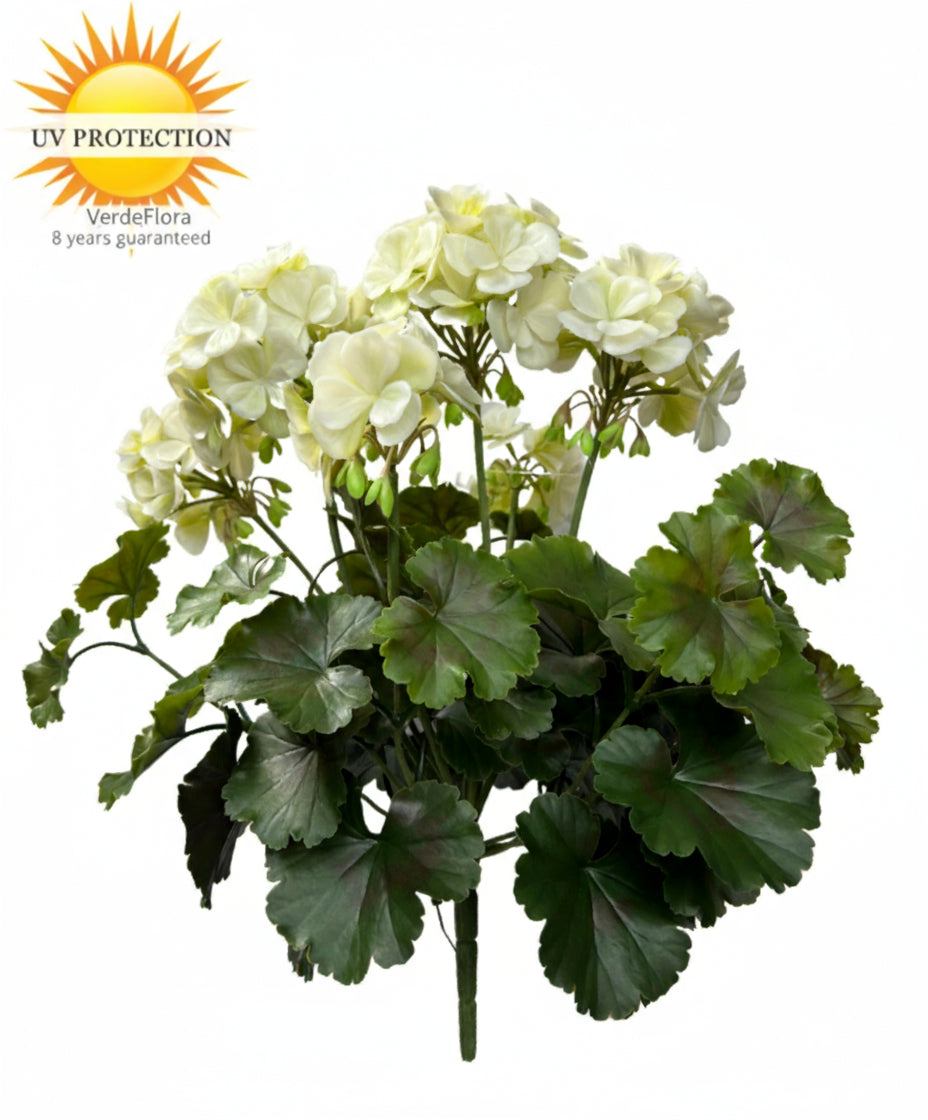 Kunst geranium XL wit uv-bestendig voor buiten 
