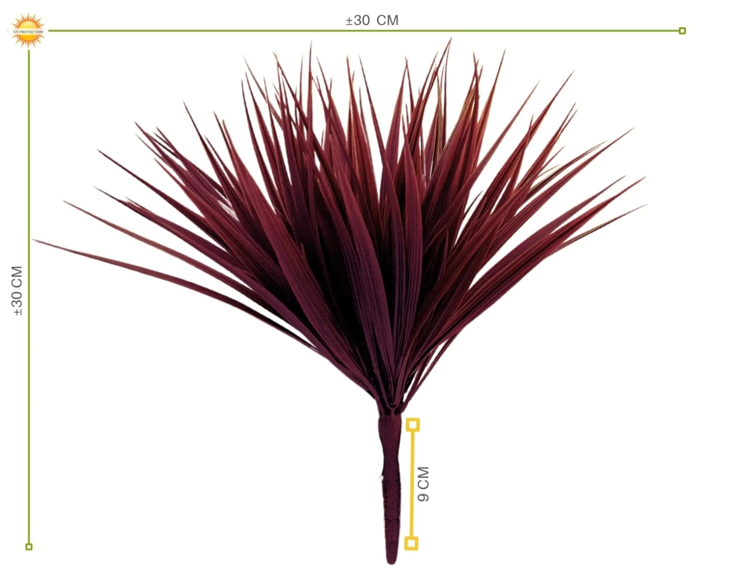 Rode kunst grasplant UV 30cm 