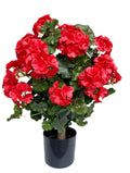 Geraniumbol kunstplant 70cm UV rood