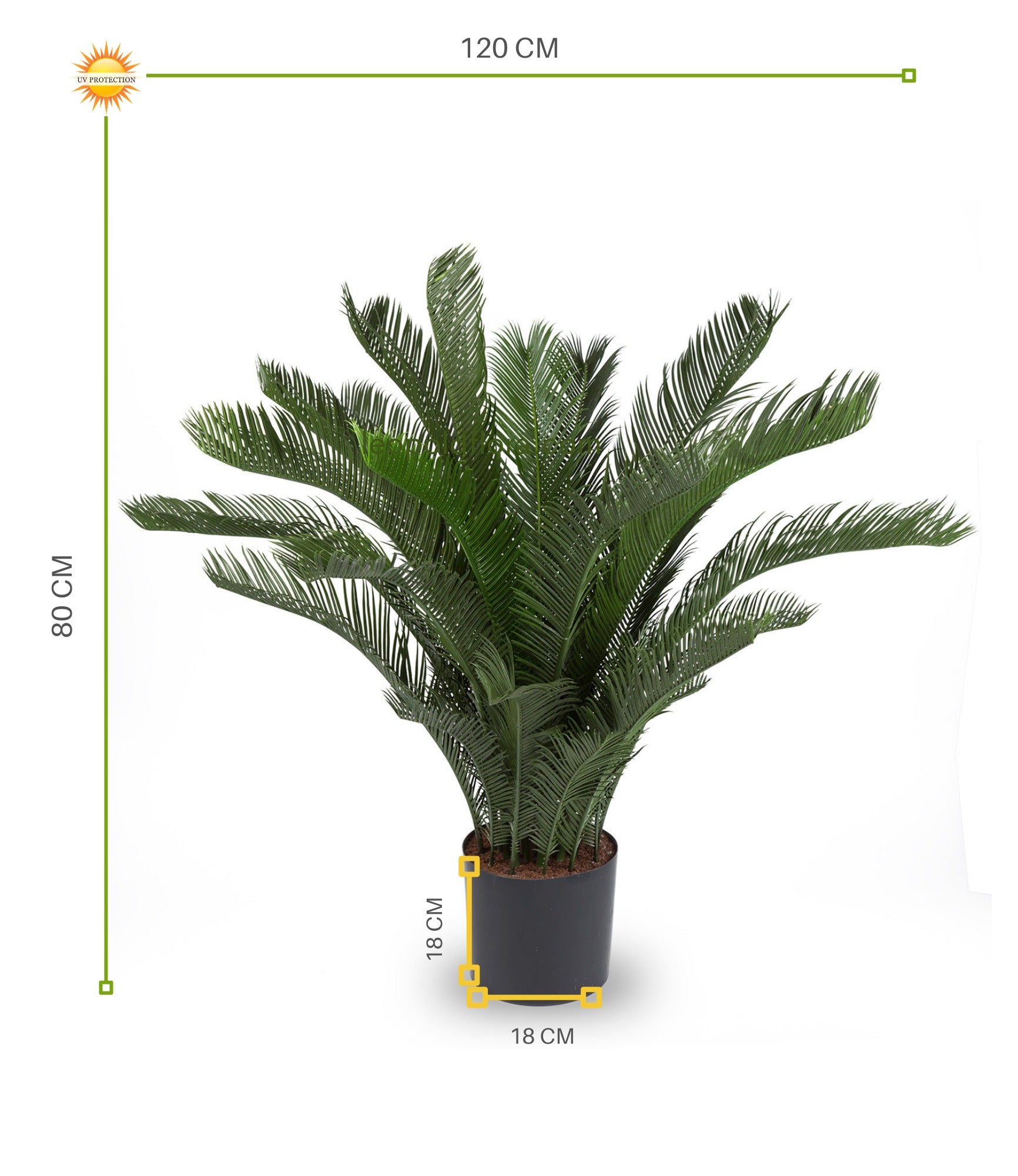 Buiten kunst Cycas Palm 80 cm UV beschermd