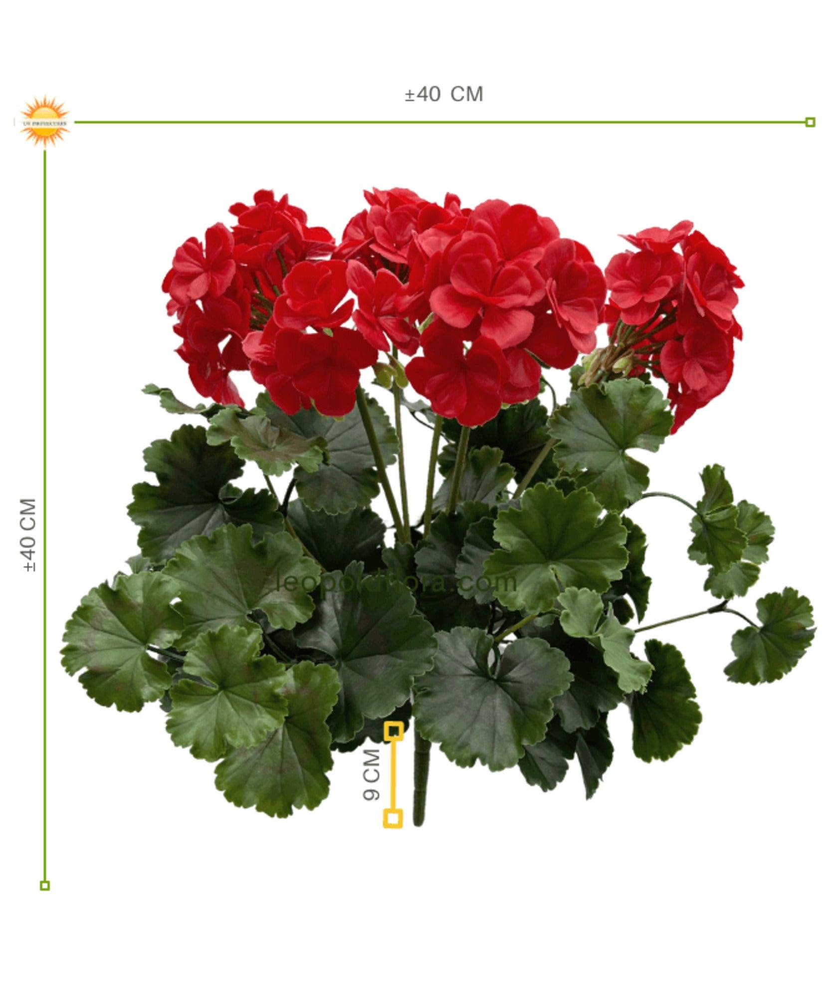 Kunst Geranium XL rood, uv-bestendig voor buiten 