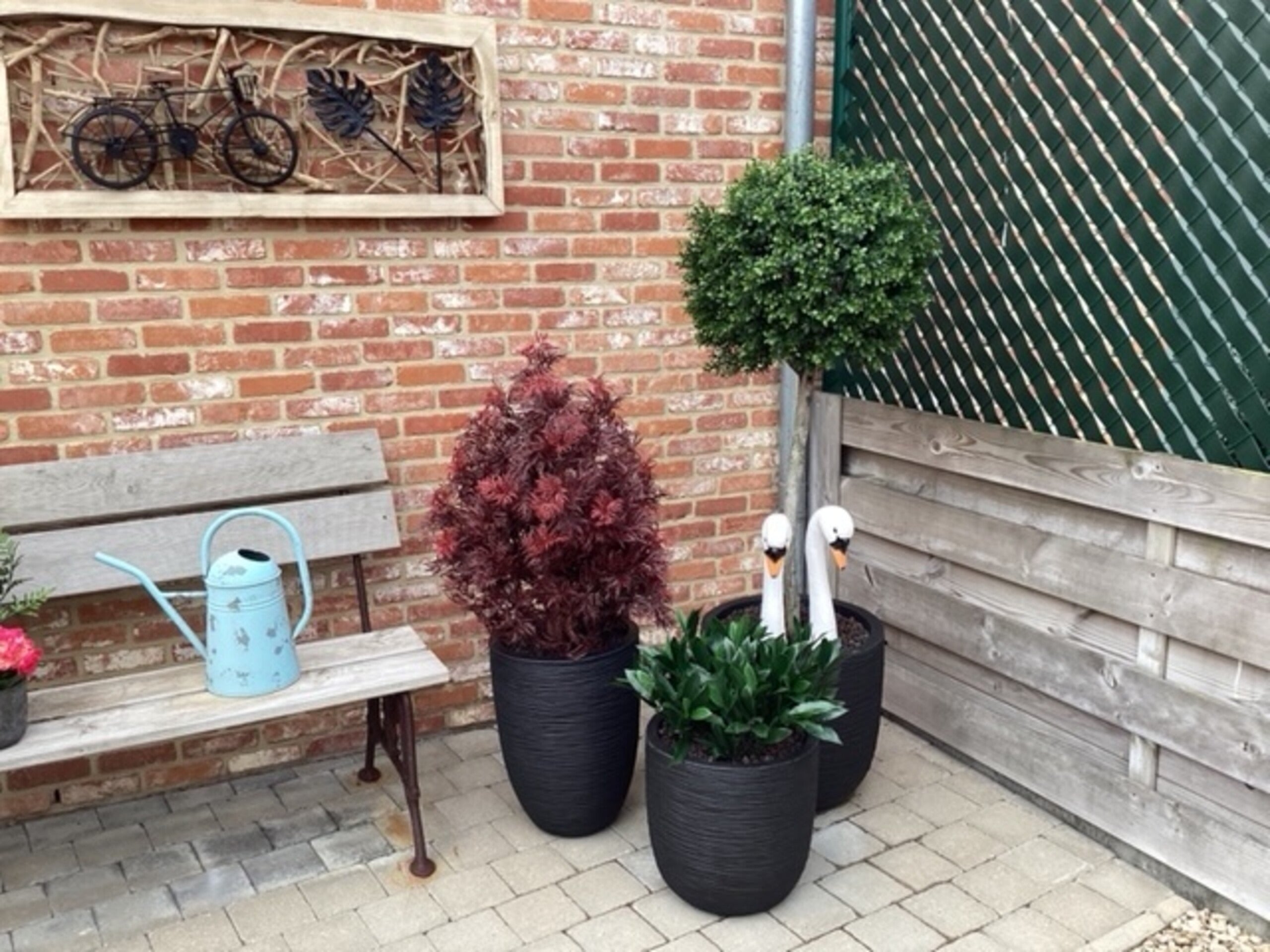 Kunst Ilex bol op stam voor buiten 135 cm UV-bestendig 