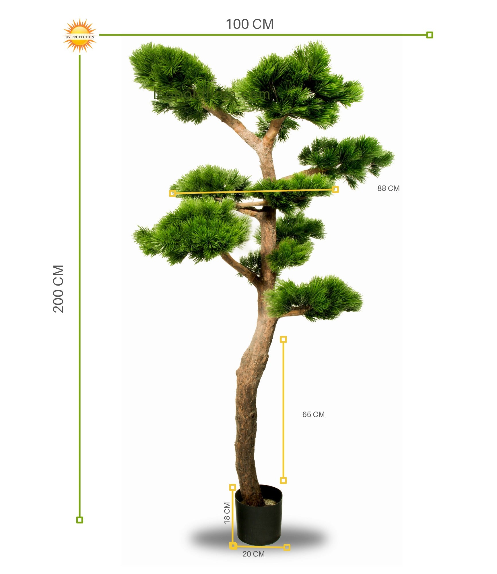 Luxe kunst Pinus Bonsai boom XL met UV-bescherming 