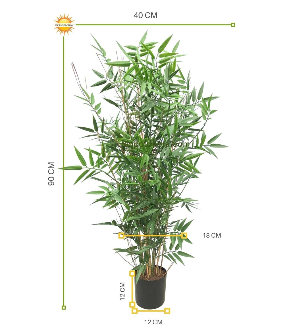 Kunstmatige bamboeplant voor buiten, 90 cm hoog, UV-beschermd.