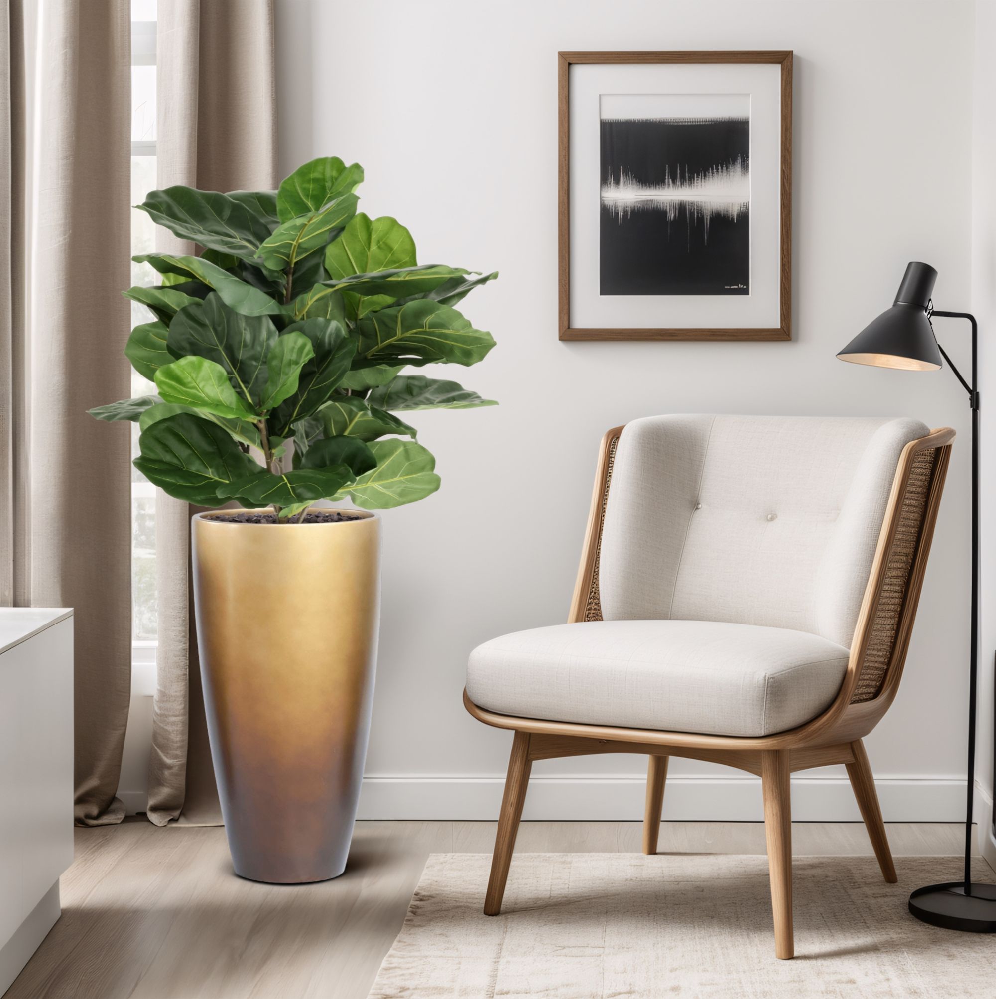 Lyrata Kunstplant N 90cm in pot