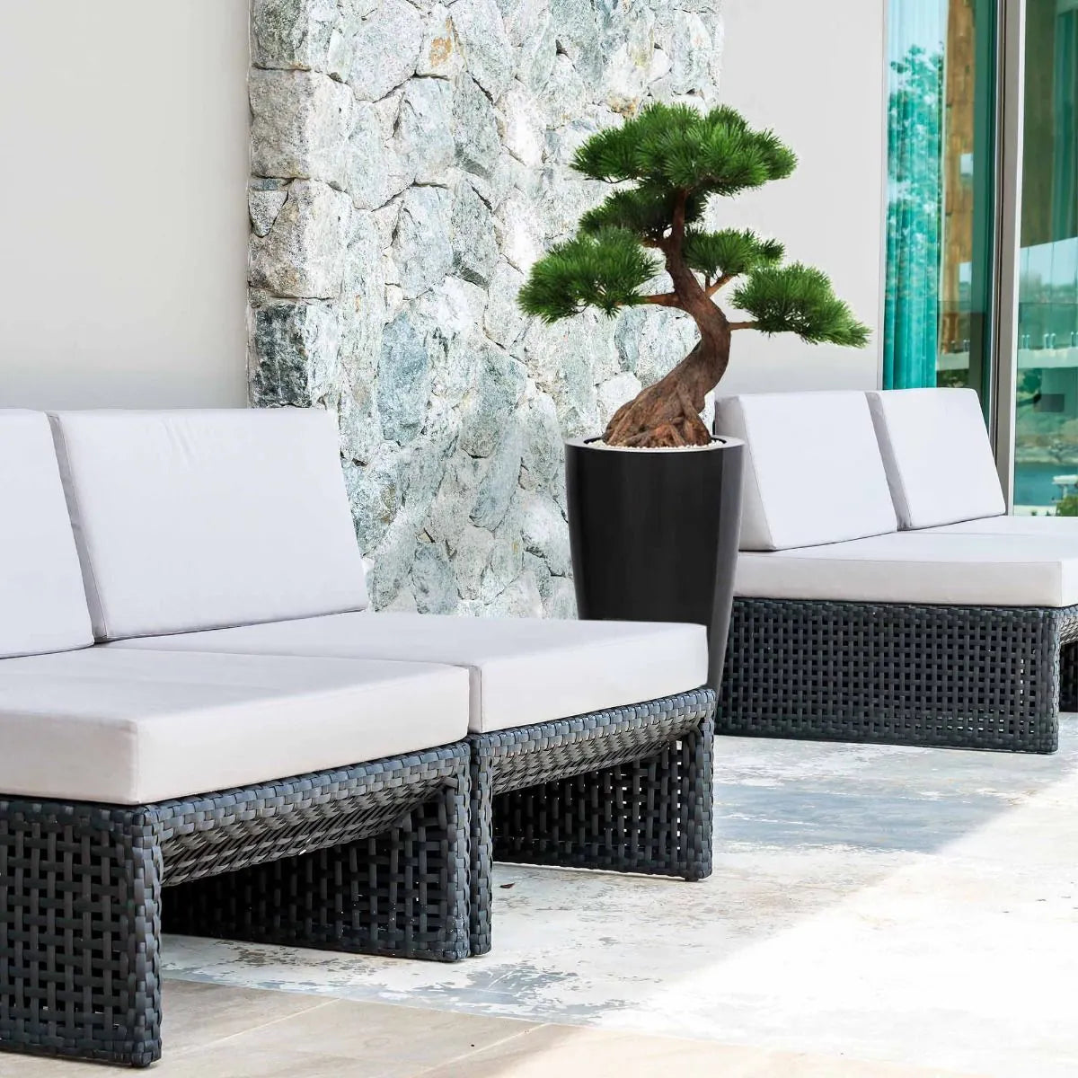 Kunst Bonsai Pinus boom 80 cm met 5 lagen UV-beschermd 