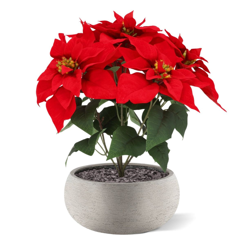 Kerstster Poinsettia kunstplant 40cm in kweekpot
