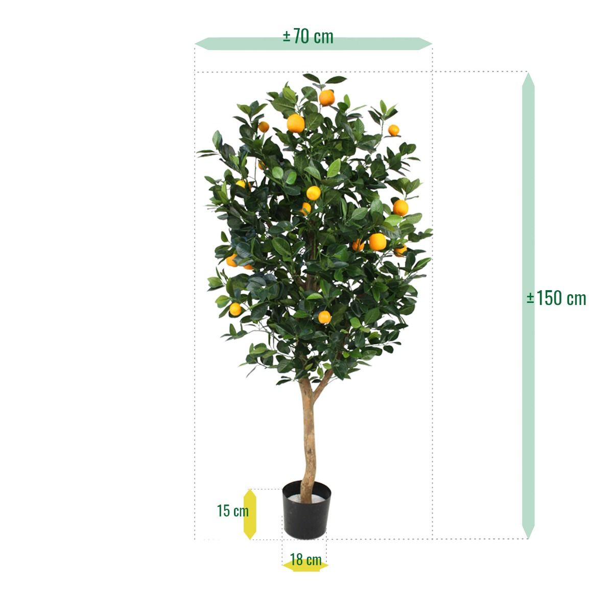 Sinaasappel kunstboom deluxe 150cm