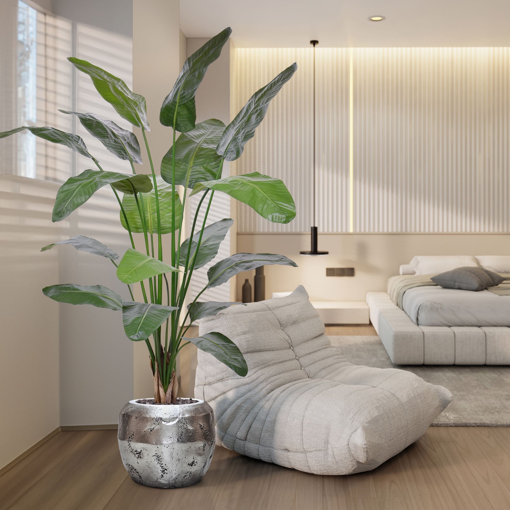 Strelitzia Nicolai deluxe Kunstpalm 200cm in pot