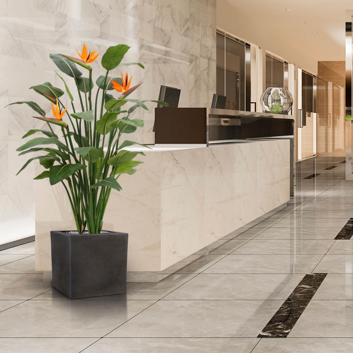 Strelitzia Deluxe kunstplant 145 cm