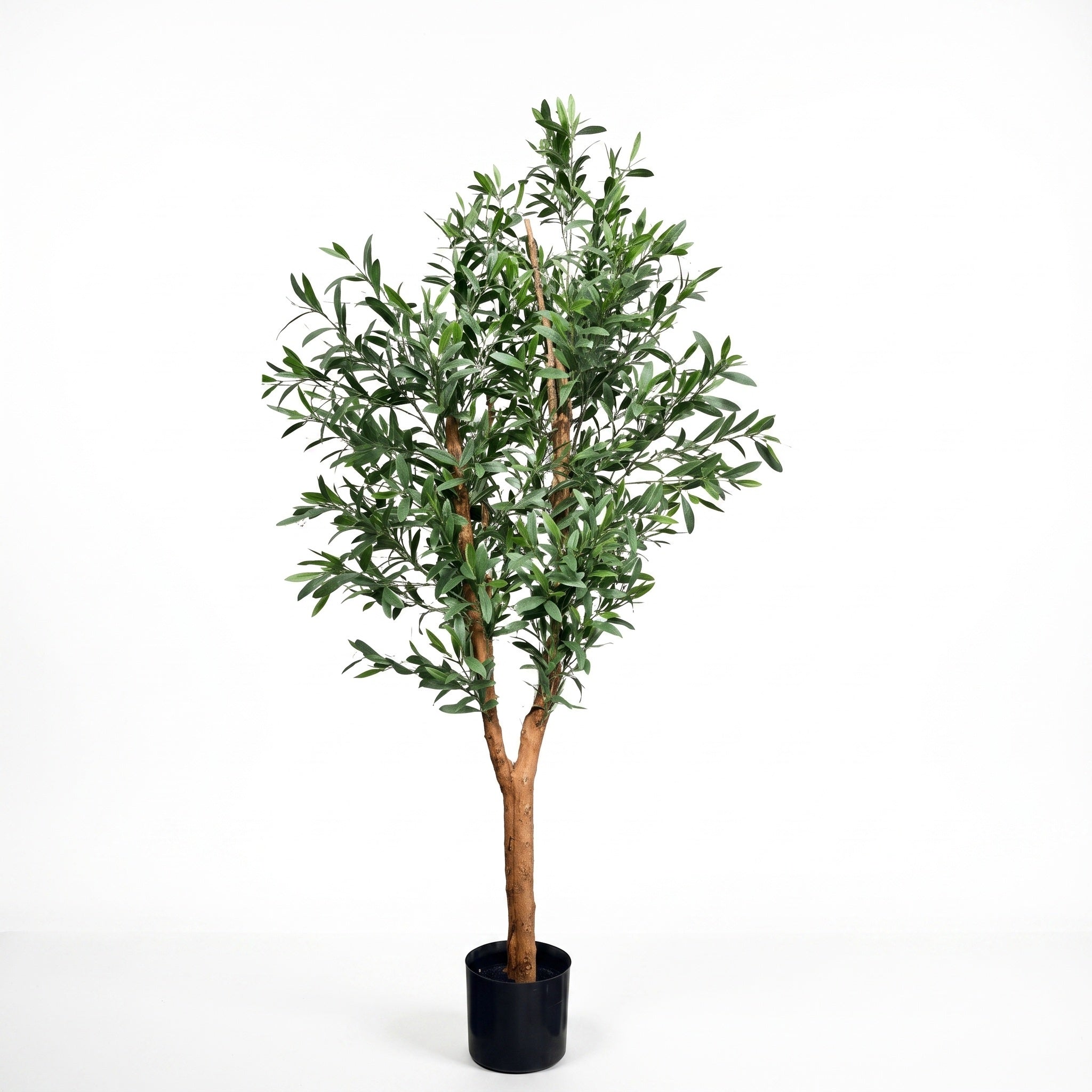 Imitatie olijfboom 150 cm met hardhouten stam kopen, weersbestendig kunstgroen van VerdeFlora