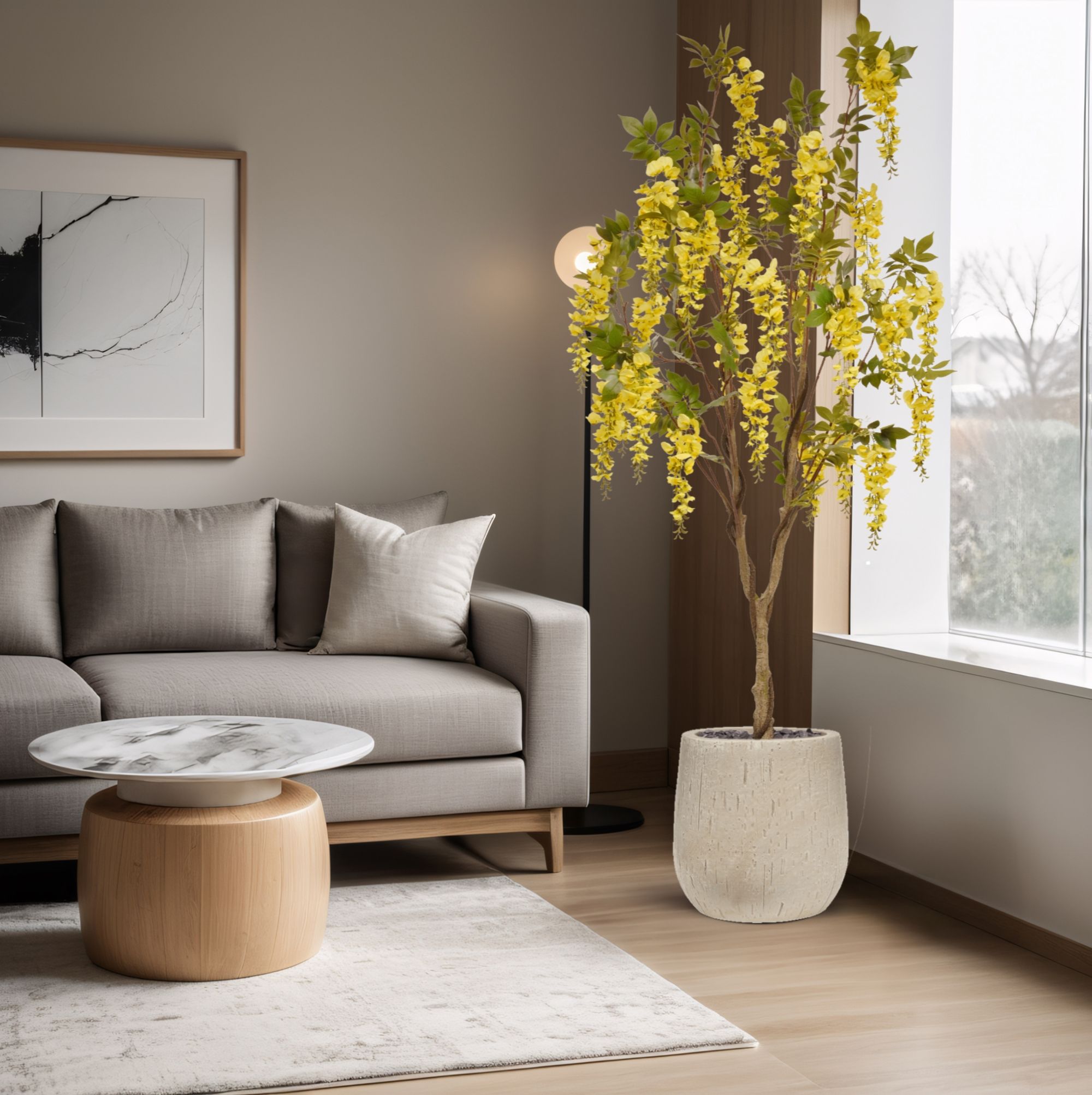 Wisteria Kunstboom 180cm Geel / Lila